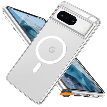 For Google Pixel 9 Hybrid Clear Case Magnetic Back Shockproof Protective Transparent Back, Slim Fit, Wireless Charging Ready Case Cover Clear