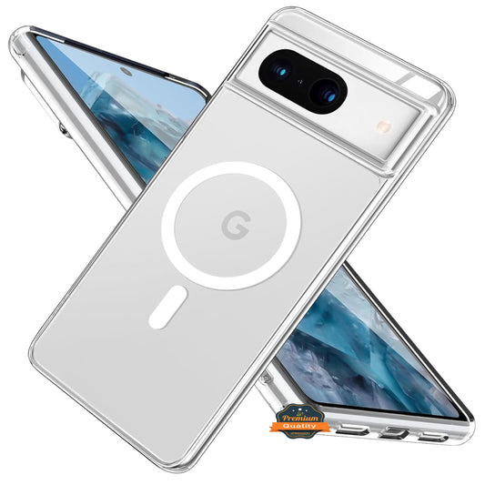 For Google Pixel 9 Hybrid Clear Case Magnetic Back Shockproof Protective Transparent Back, Slim Fit, Wireless Charging Ready Case Cover Clear