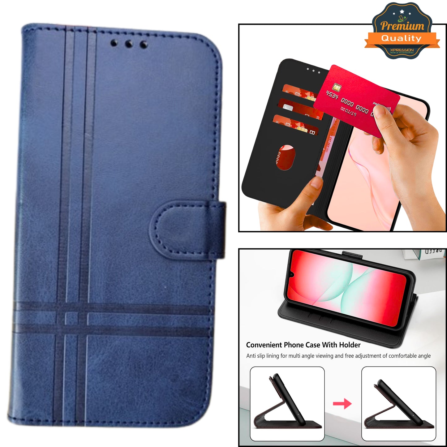 For Motorola Moto G 5G 2025 Vegan Lines Leather Wallet Case with Credit Card Slot Pouch Flip, Magnetic Closure folio design Case Cover