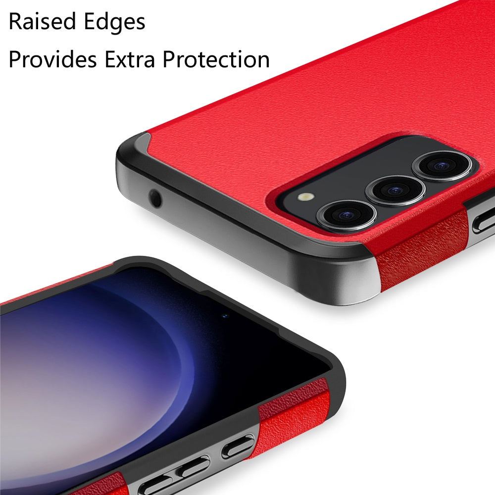 For Samsung Galaxy S23 Fan Edition /S23 FE Slim Tough Shockproof Hybrid with Dual Layer Hard PC + TPU Protection, Armor for Strong Drop & Impact Resistance Case Cover Red