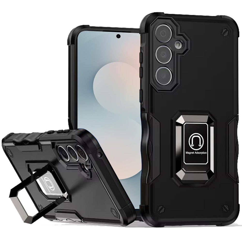 For Samsung Galaxy S26 Hybrid Stand Magnetic Ring Holder Kickstand Heavy Duty Rugged Drop Silicone & Hard PC Shockproof Case Cover