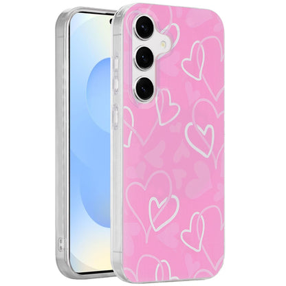 For Samsung Galaxy S25 /S24 Fashion Layer Design Slim IMD TPU Protective, Shockproof Hybrid Stylish Durable Hard PC Case Cover