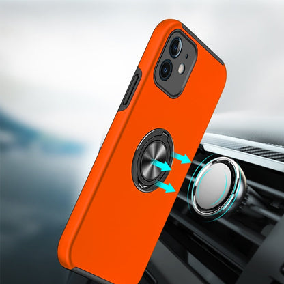 For iPhone 12 / iPhone 12 Pro (6.1") Hybrid 360 Degree Rotatable Metal Invisible Ring Stand Holder Slim Fit Magnetic Car Mount Shockproof Case Cover