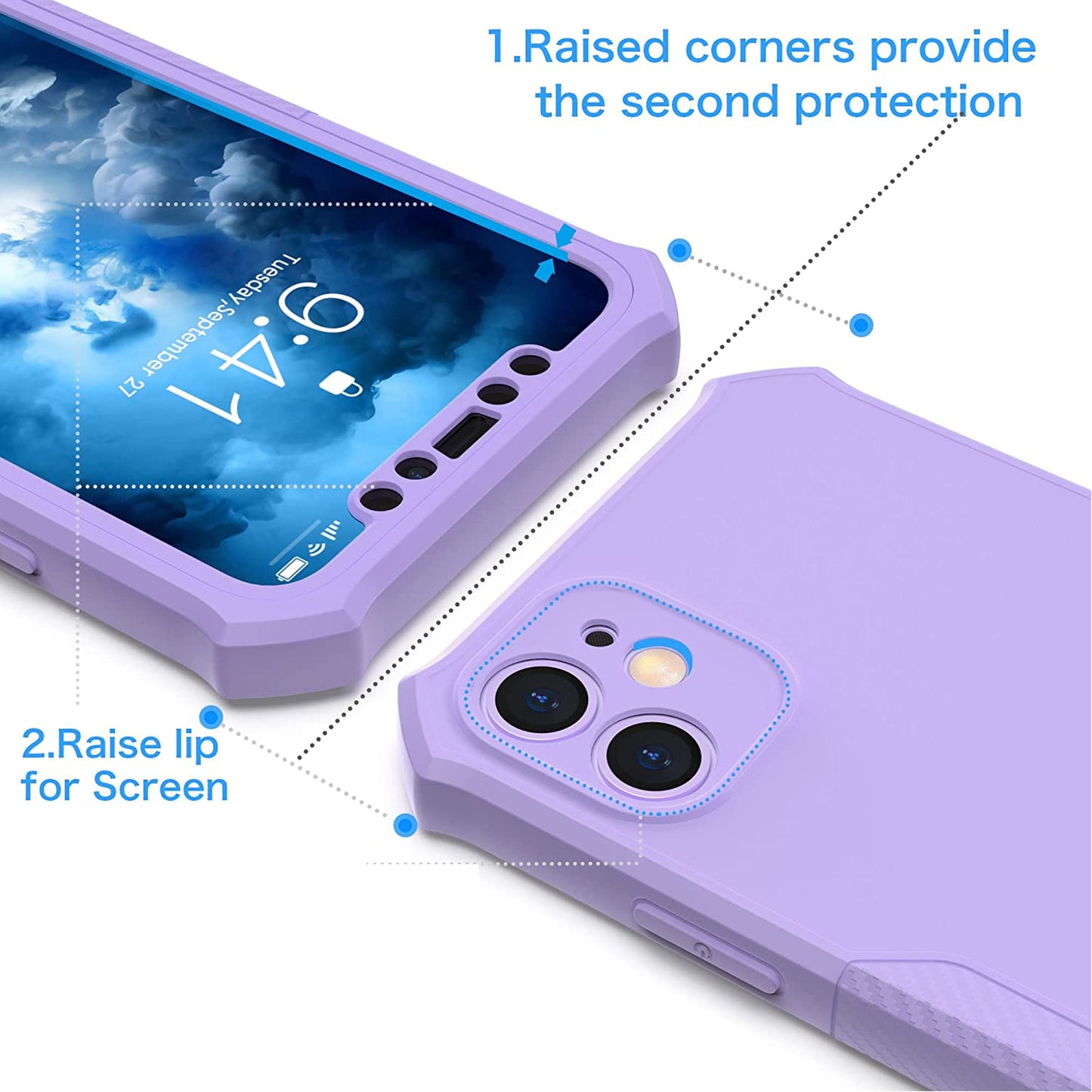 For Samsung Galaxy Xcover 6, Samsung Galaxy Xcover 6 Pro Full-Body Dual Layer Hybrid Case Slim, Drop-Proof TPU Hard PC, Durable Corner Front Bumper Protector Case Cover Purple