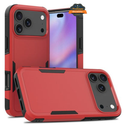 For Apple iPhone 17 Pro Max Rugged Heavy-Duty Dual Layer Military-Grade, Rubber TPU Defender, Hybrid Shockproof Case Cover