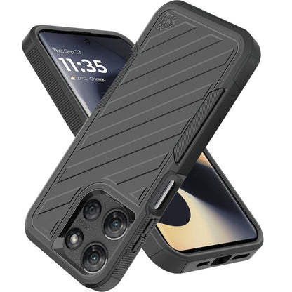 For Motorola Edge 2025 Hybrid lined shockproof dual layer Rugged 2in1 Hard PC & Silicone TPU Non Slip Textured Tough Armor Case Cover