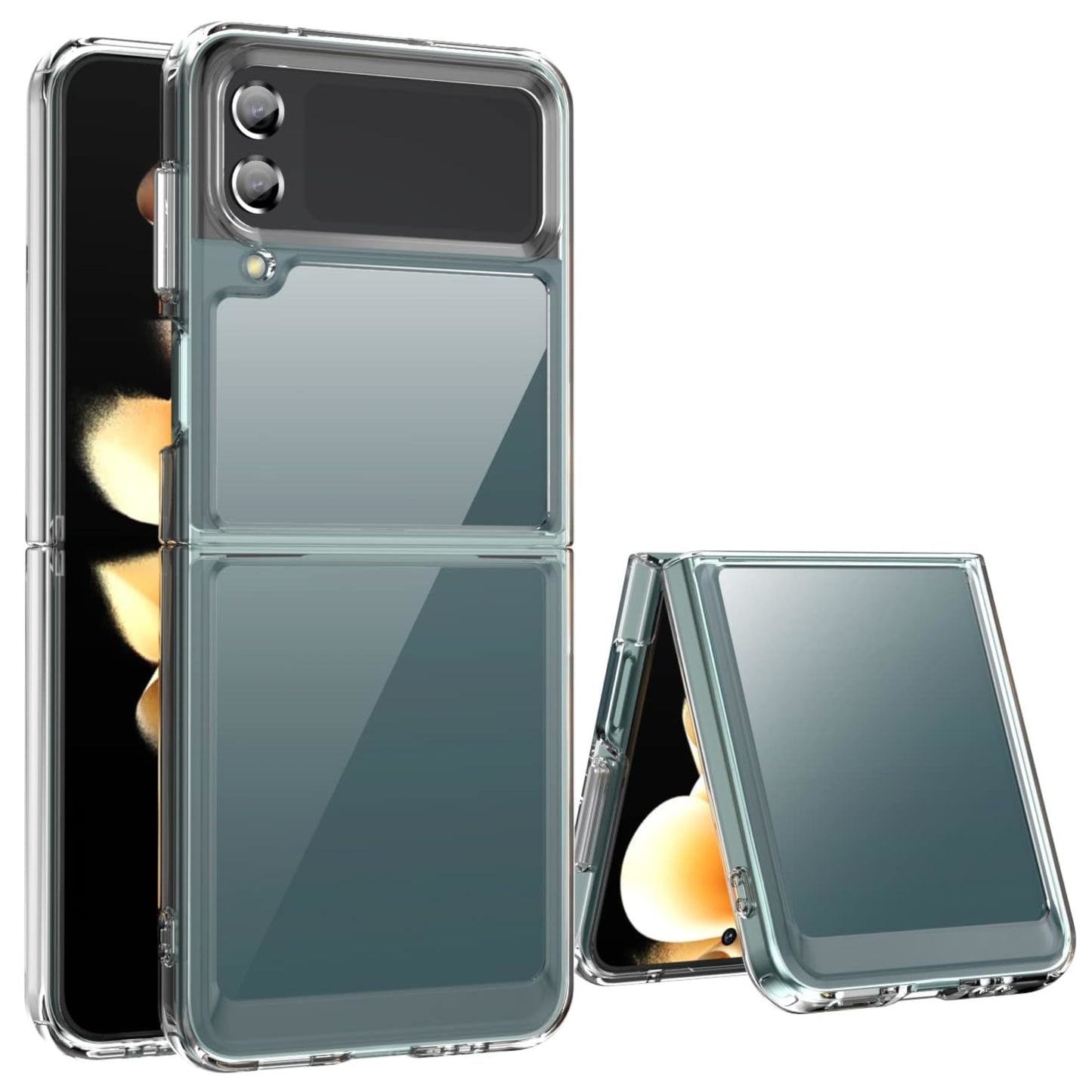 For Samsung Galaxy Z Flip 7 Slim Hybrid Clear Hard PC + Rubber TPU Acrylic Back Bumper Shockproof Thin Protective Case Cover