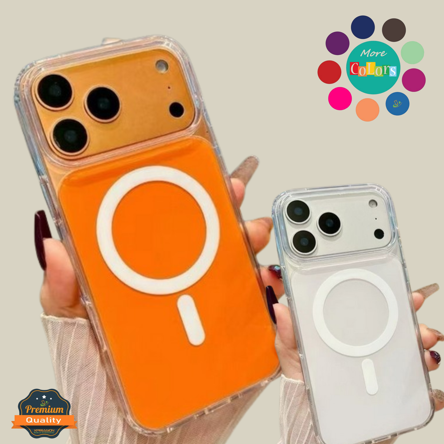 For Apple iPhone 17 Pro Max Crystal Clear Colorful Case Compatible with MagSafe, Shockproof Slim Protective Hybrid TPU Case Cover