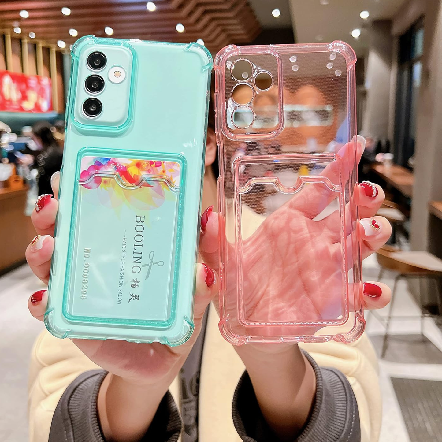 For Samsung Galaxy A17 5G Clear Slim TPU Phone Case with Credit Card Slot Back, Transparent Protective Shockproof Case Cover