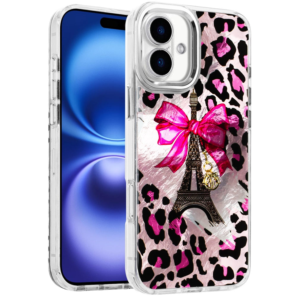 For Apple iPhone 17 (6.3") Fashion Beautiful Epoxy Design Hybrid Fashion Stylish TPU Protective, Shockproof Hybrid PC Case Cover