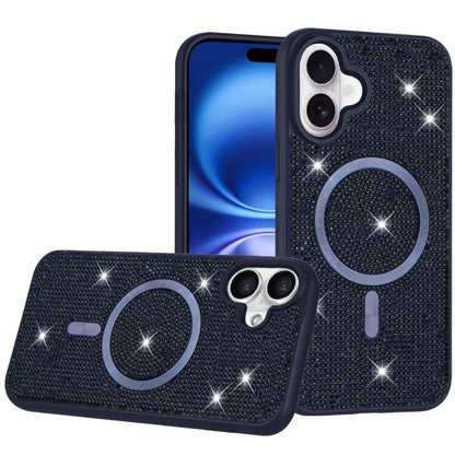For Apple iPhone 17 (6.3") Sparkly Diamond Bling Case Rhinestone Skin Hybrid with Magnetic Circle, MagSafe Compatible Case Cover