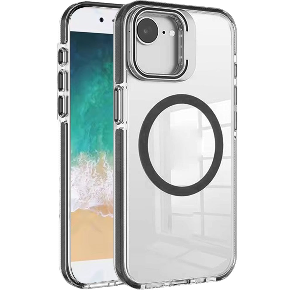 Built-in Camera Kick-Stand, Compatible with MagSafe, Transparent Colorful Edged Tough Hybrid TPU