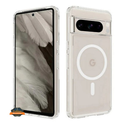 For Google Pixel 10A Hybrid Clear Case Compatible with MagSafe Shockproof Protective Transparent Back, Slim Fit, Wireless Charging Ready Case Cover Clear