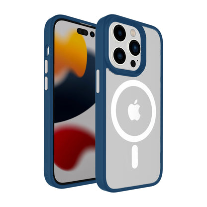 For Apple iPhone 12 Pro Max Magnetic Circle Hybrid 2mm Shock Protection Durable Grip Color Button Design for Ultra Series Case Cover Black