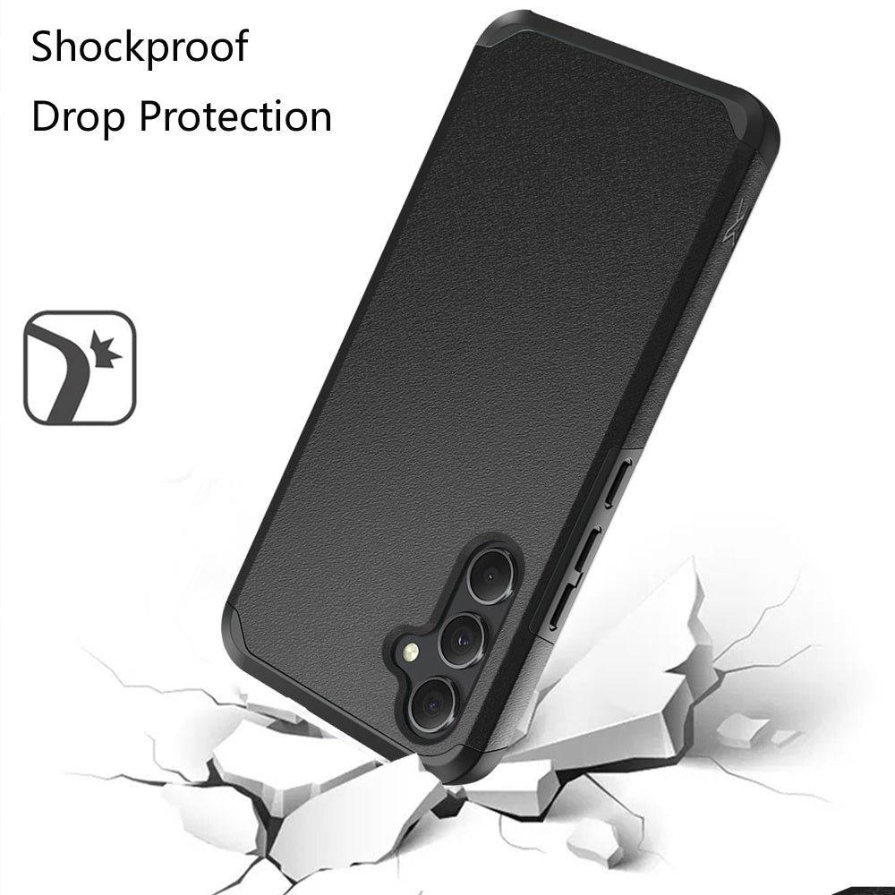 Phone Case for Samsung Galaxy A36 Slim Tough Shockproof Heavy Duty Hybrid Armor Anti Slip Durable Grip Dual Layer TPU Protective Hard Shell Cover Black
