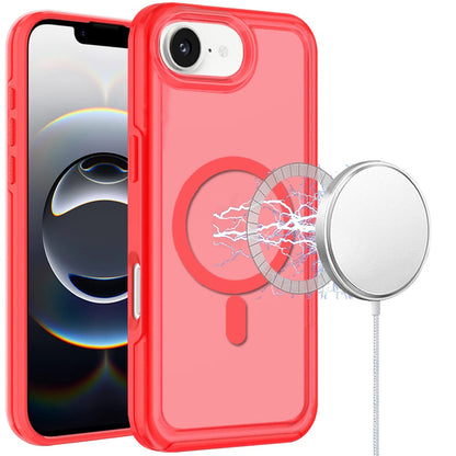 For Apple iPhone 16e Slim & Durable Compatible with MagSafe Hybrid Shockproof Glossy Oil Protective Dual Layer TPU + PC Case Cover