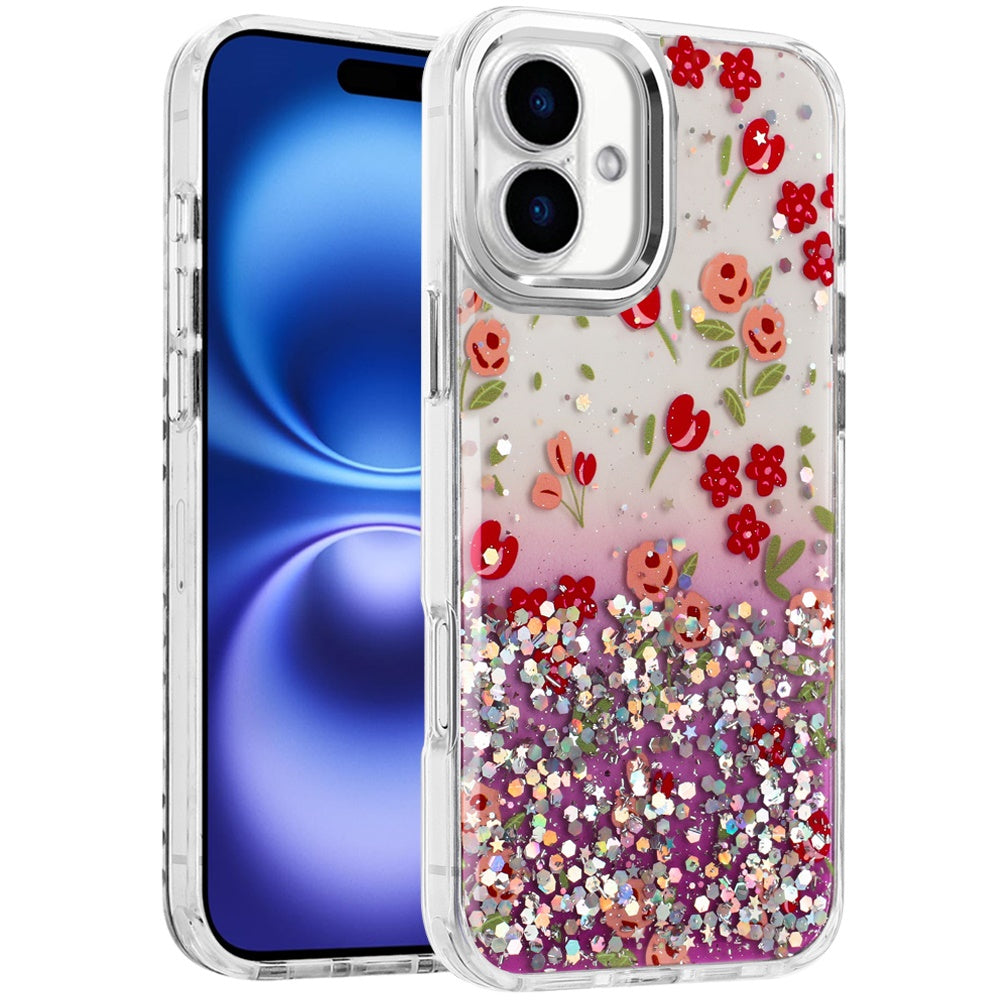 For Apple iPhone 17 (6.3") Fashion Beautiful Epoxy Design Hybrid Fashion Stylish TPU Protective, Shockproof Hybrid PC Case Cover