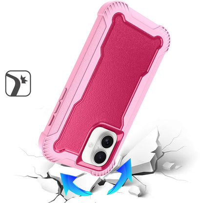 For Apple iPhone 16 Plus (6.7") Tough Hybrid Shockproof Hybrid PC + TPU Bumper Frame Rubber Drop Proof 3in1 Armor Full Body Case Cover
