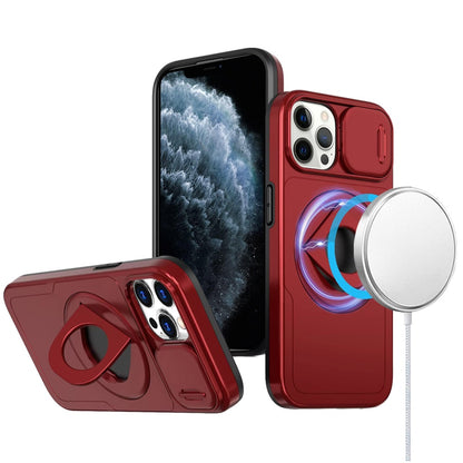 For Apple iPhone 16 Pro (6.3") Full Coverage with Camera Window, Magnetic Circle, Rotatable Ring Stand, MagSafe Compatible, Shockproof Hybrid Protectiv Case Cover