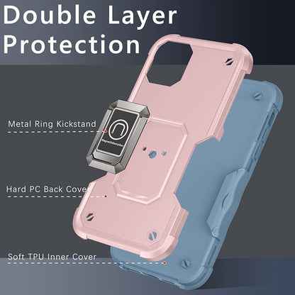For Samsung Galaxy S26 Heavy Duty Hybrid 2in1 Hard PC & TPU Rugged Bumper Shockproof with Magnetic Ring Kickstand Case Cover Black