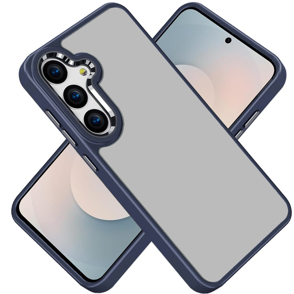 For Samsung Galaxy S26+ / S26 Plus Slim Fit Hybrid Transparent Thick Acrylic with Metal Buttons Frame Protective Hard PC + TPU Shockproof Case Cover