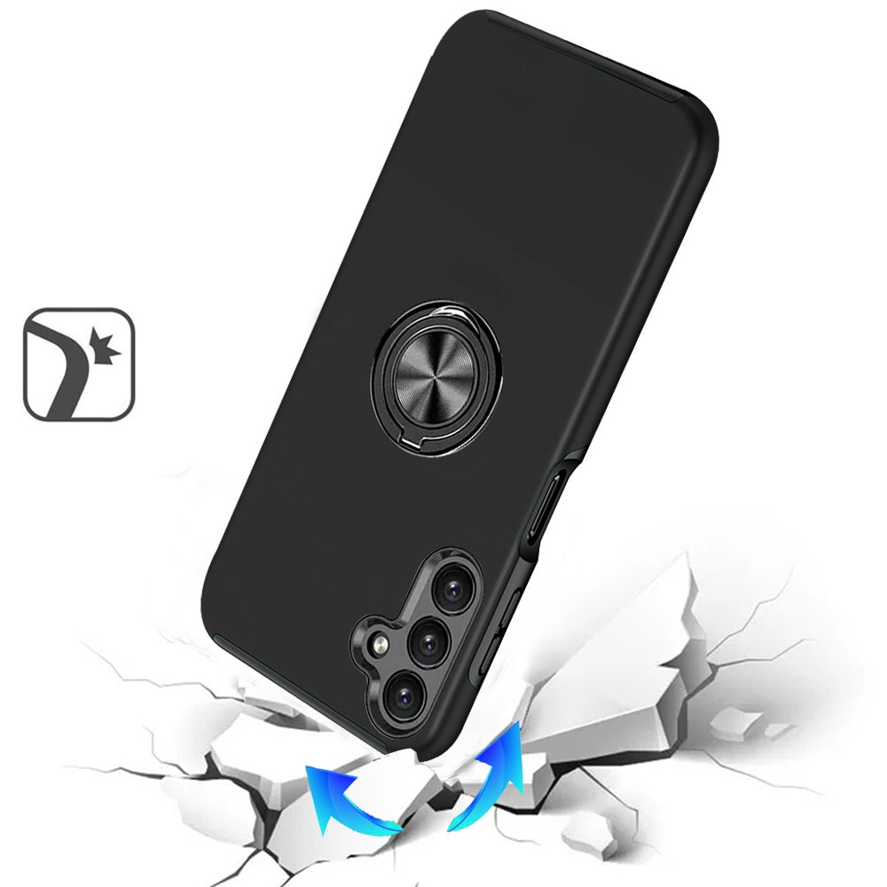 For Samsung Galaxy A17 5G Hybrid 360 Degree Rotatable Metal Invisible Ring Stand Holder Slim Fit Magnetic Car Mount Shockproof Case Cover