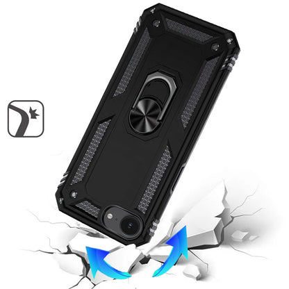For Apple iPhone 17E /16E Hybrid Shockproof Durable 360 Degree Rotatable Ring Stand Holder Kickstand Fit Magnetic Car Mount Case Cover