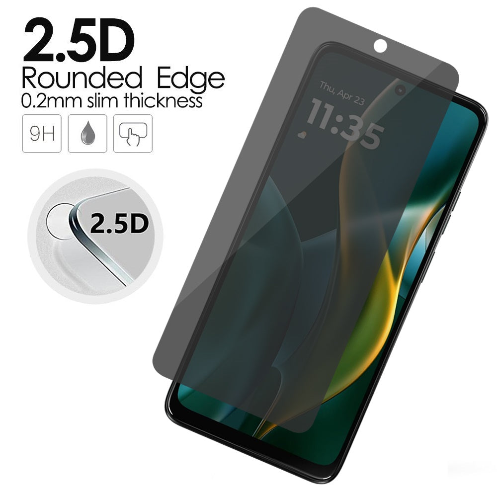For Motorola Moto G Stylus 5G 2025 Privacy Screen Protector, Anti Spy Anti Peeping Tempered Glass Full Protective Film, 9H, Anti Scratch, Easy Install Case Cover Black