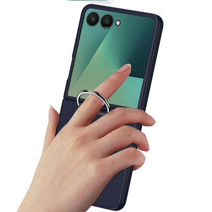 For Samsung Galaxy Z Flip 7 Case with Finger Hook Hybrid Grip Holder, Shockproof Slim Fit Rubber TPU + Hard PC Case Cover