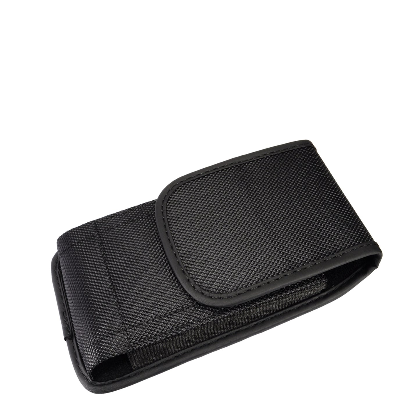 For Apple iPhone 16 Pro (6.3") Pouch Case Universal Vertical Canvas with Belt Clip Loop Holster Military Grade Cell Phone Holder Cover [Black]