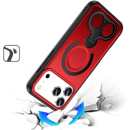 Hybrid with Invisible 2 Hole Ring Stand Magnetic back Car Mount Friendly Protector