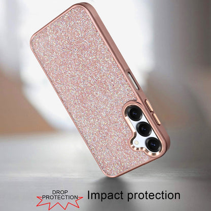 For Samsung Galaxy A16 5G Crystal Sparkle Diamond Glass Full Mini Glitter Bling Frame TPU Hybrid Protective Case Cover