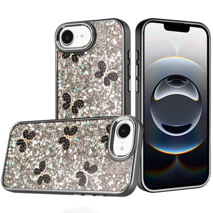 For Samsung Galaxy S26+ / S26 Plus Cute Butterfly Crystal Diamond Glitter Case Sparkle Bling Frame Metallic Edges, Shimmer TPU Hybrid Case Cover