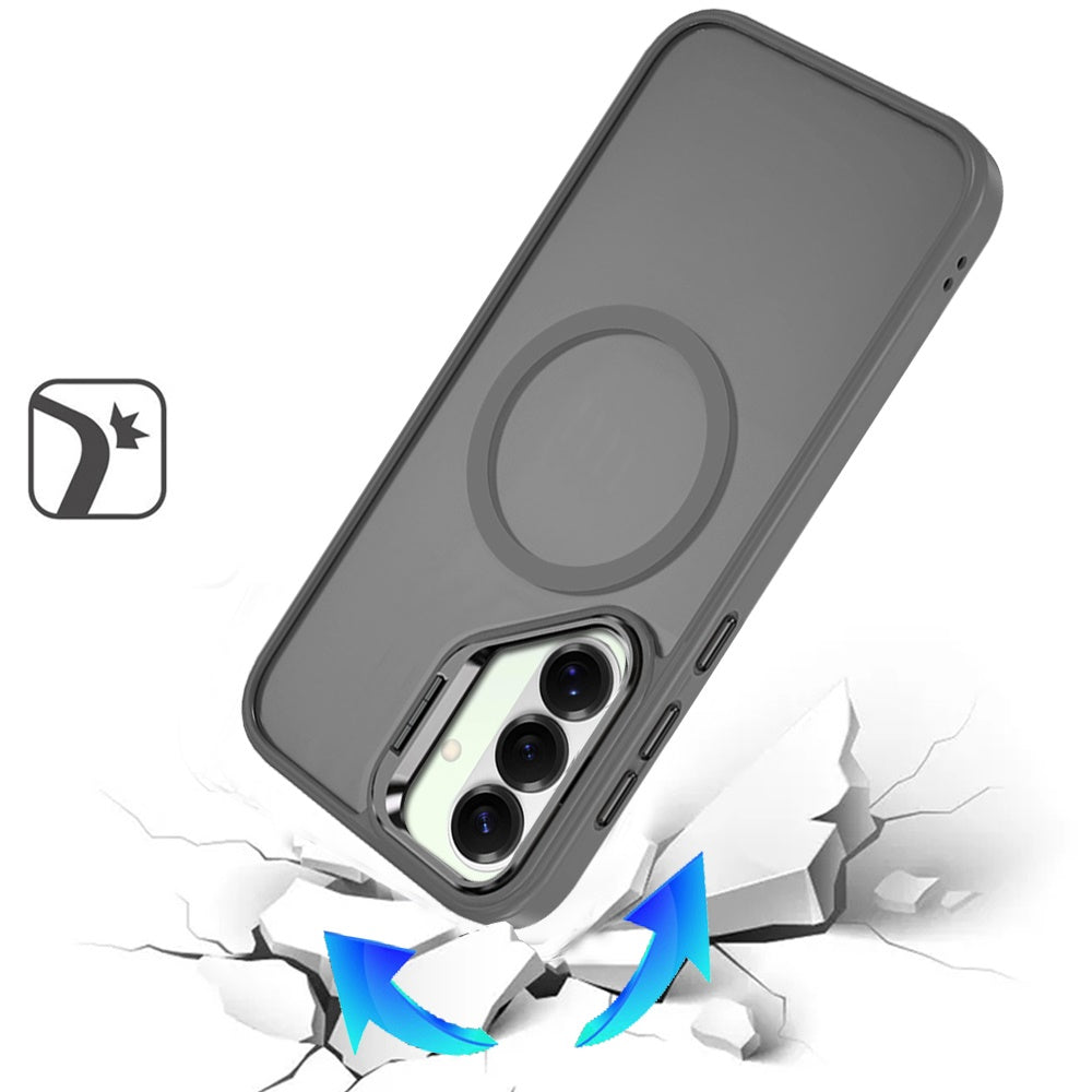 For Samsung Galaxy S26+ / S26 Plus Heavy Duty Metallic Hybrid Tough TPU with Camera Ring Stand, MagSafe Compatible, Rugged Drop Protection Case Cover