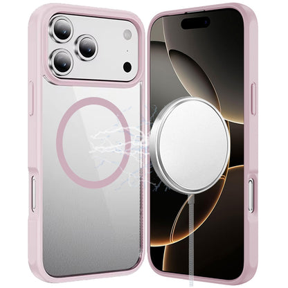 For Apple iPhone 17 Pro Magnetic Circle HQ Transparent Clear TPU Thick 2.0mm Frame Hybrid Shockproof Protector Case Cover
