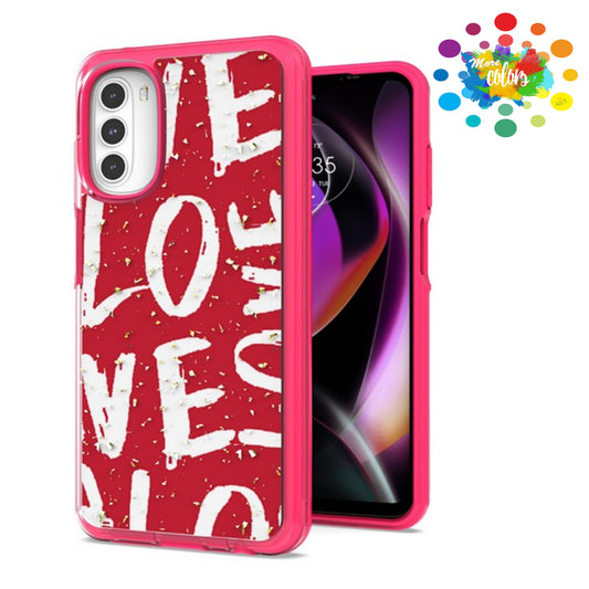 For Apple iPhone 15 (6.1") Pattern Design Bling Glitter Shockproof Hybrid Soft TPU Frame and Hard PC Back Slim  Phone Case Cover