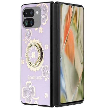 For Google Pixel 10 Pro Fold Diamonds 3D Fashion Bling Sparkly Glitter Ornaments Engraving Hybrid with Ring Stand Case Cover