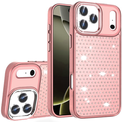 For Apple iPhone 17 Pro Bling Diamond Metallic, Full Sparkle Chrome Edged Hybrid Protective Shockproof Case Cover
