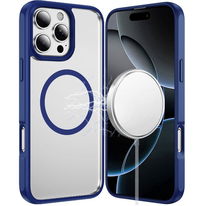 For Apple iPhone 16 Pro Max Magnetic Circle HQ Transparent Clear TPU Thick 2.0mm Frame Hybrid Shockproof Protector Case Cover