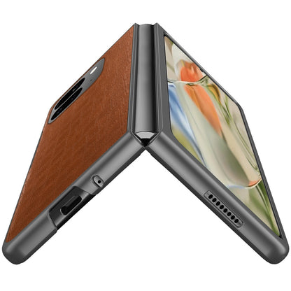 For Google Pixel 10 Pro Fold PU Vegan Leather Case, Premium Snap-On Hard Shell Cover, Slim Fit Protective Matte Finish Case Cover