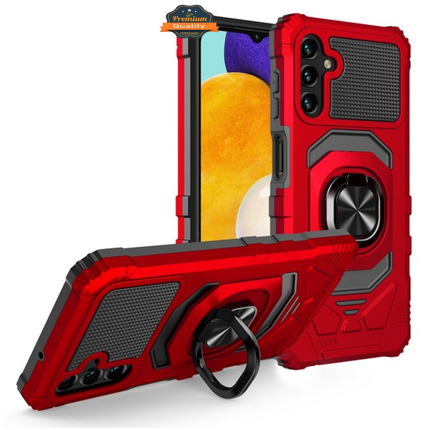 For Samsung Galaxy S25 Fan Edition /Galaxy S25 FE Hybrid Magnetic Car Mount Ring Kickstand Stand Holder Full-Body Armor Protective [Military Grade] Case Cover