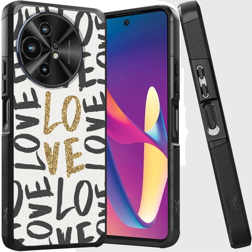 For TCL 50 XL 5G Fashion Graphic Design Pattern Hard PC TPU 2in1 Tough Strong Hybrid Shockproof Armor Frame Case Cover -