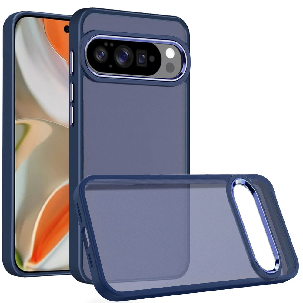 For Google Pixel 10 /Pixel 10 Pro Slim Fit Hybrid Transparent Thick Acrylic with Metal Buttons Frame Protective Hard PC + TPU Shockproof Case Cover