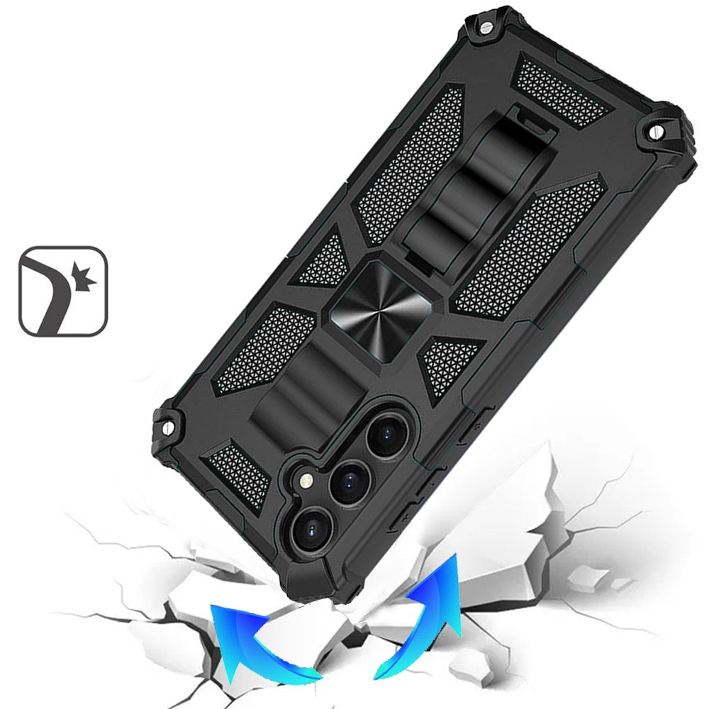 For Samsung Galaxy S26+ / S26 Plus Hybrid Shockproof [Military Grade] Rugged Protective with Magnetic Car Mount & Invisible Stand Case Cover