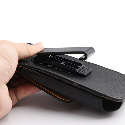 For Apple iPhone 16 Pro (6.3") Vertical PU Leather Cell Phone Carrying Case Pouch with Belt Clip Holster Universal Phone Holder Waist Pouch [Black]