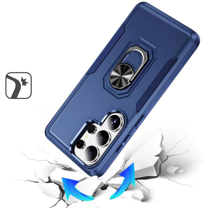 For Samsung Galaxy S26 Ultra Hybrid Rugged Tough 2in1 Drop-Proof Protection Military Grade Armor with Metal Ring Stand Case Cover