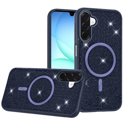 For Samsung Galaxy A17 5G Sparkly Diamond Bling Case Rhinestone Skin Hybrid with Magnetic Circle, MagSafe Compatible Case Cover