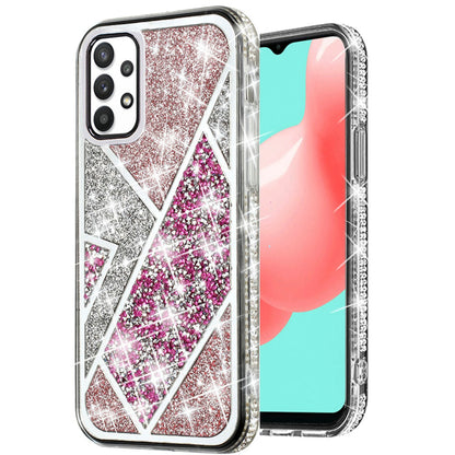 For Apple iPhone 16 Pro (6.3") Cute Fancy Glitter Bling Diamond Rhinestone Sparkly Bumper Fashion Shiny Hybrid Rugged TPU Case Cover Rose Pink