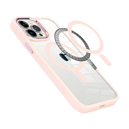 For Apple iPhone 11 Pro Max MagSafe Compatible Transparent Greatest Clear Acrylic with Color Frame Thick Hybrid TPU Hard Case Cover Light Blue