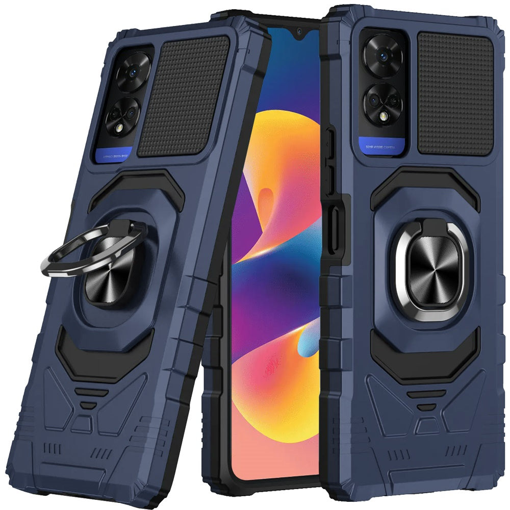For TCL 50 XE 5G Hybrid Dual Layer with 360° Rotate Magnetic Ring Stand Holder Kickstand TPU Rugged PC Shockproof Case Cover